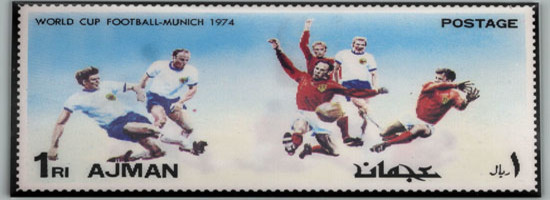 Briefmarke zur Fußball-WM 1974